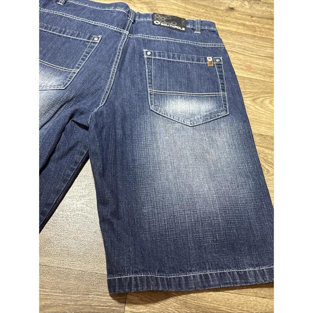 Vintage Southpole Jean Shorts Size 36 Blue Jnco Style Y2K Baggy Carpenter Denim - Picture 5 of 8